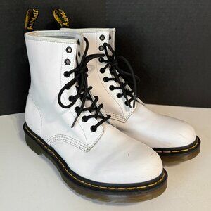 Doc Martens 1460 Smooth Leather White Boots Women's Size 10
